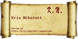 Krix Nikolett névjegykártya