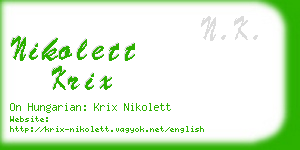 nikolett krix business card